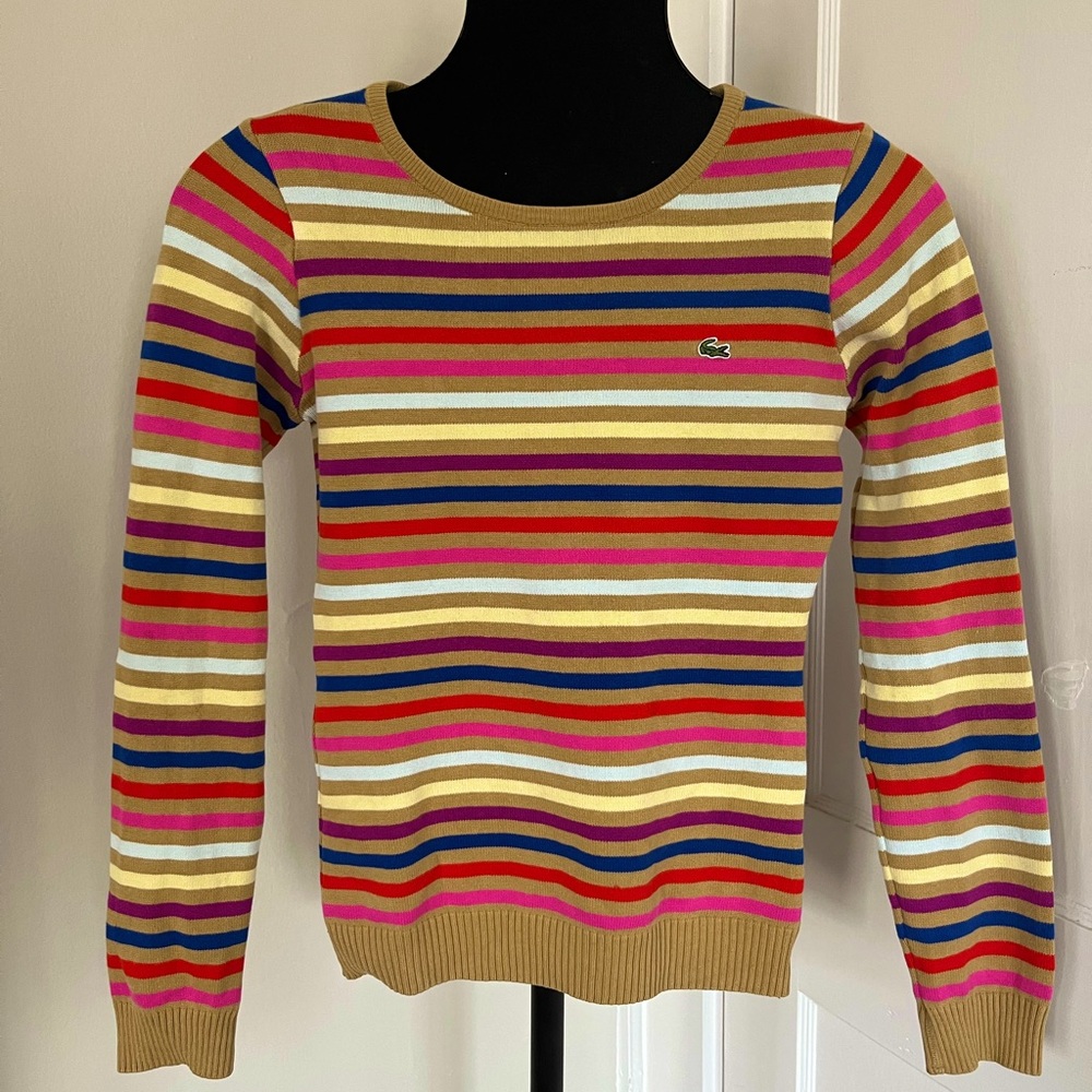 Lacoste Multicolor Striped Crew Neck Sweater